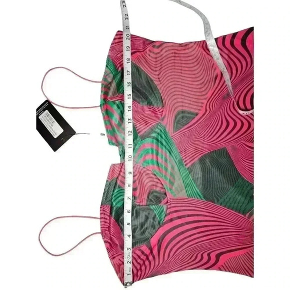 Pretty Little Things Plus Pink Abstract Print Cup Detail Midi Dress Size 16 $68 - Picture 10 of 16